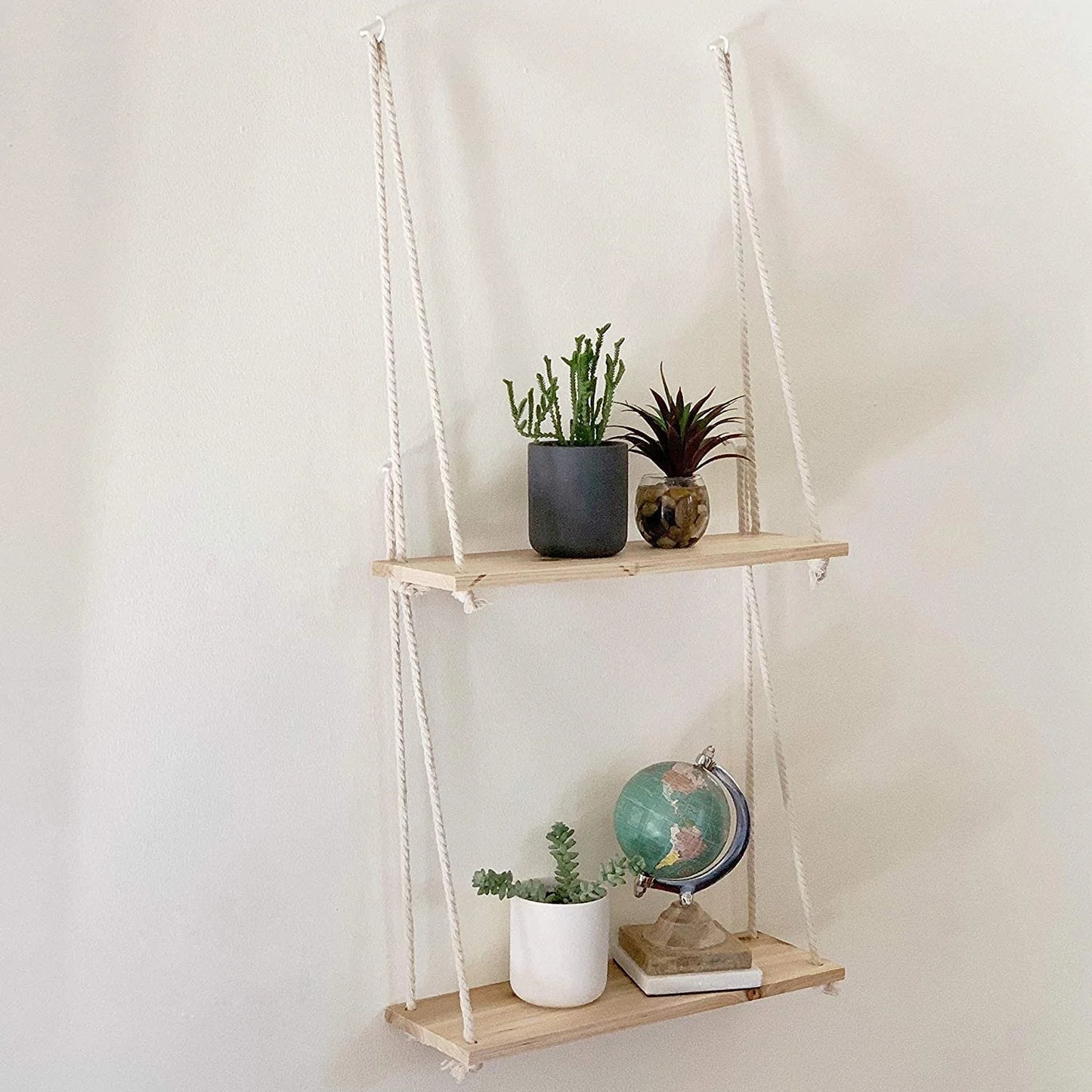 Wooden Rope Swing Shelf