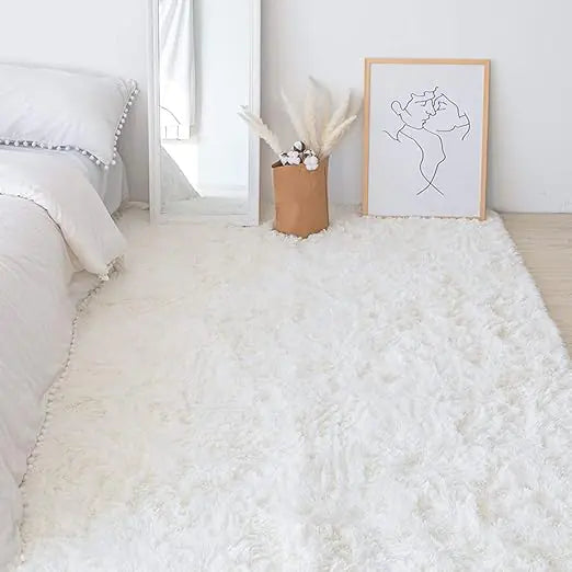 White Fuzzy Carpet