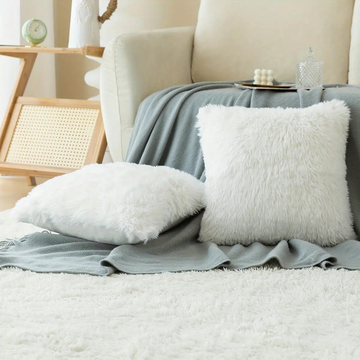 Luxurious Soft Faux Fur Throw Pillow Covers