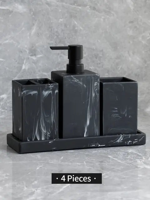 Marble Pattern Bathroom Accessories Set