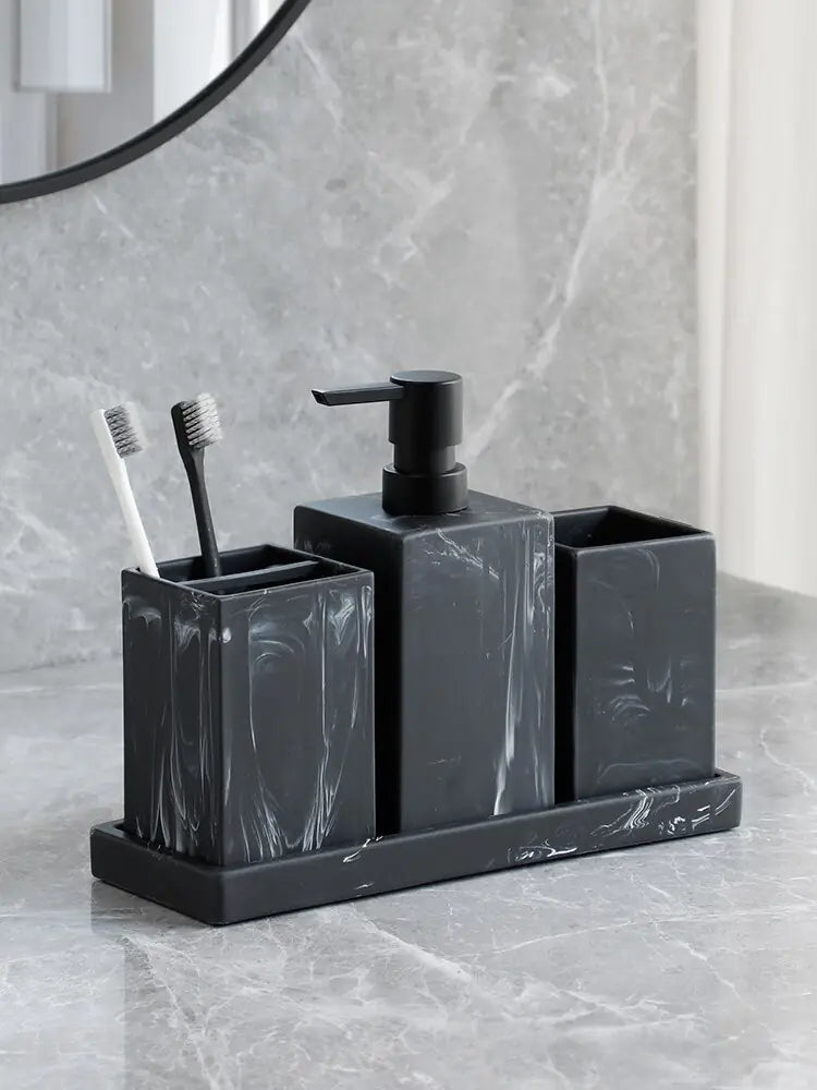 Marble Pattern Bathroom Accessories Set