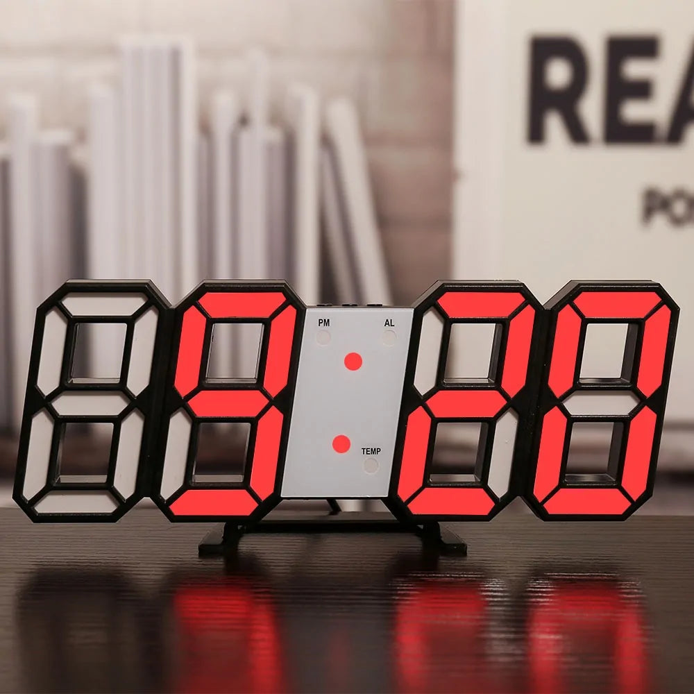 3D LED Digital Wall Clock