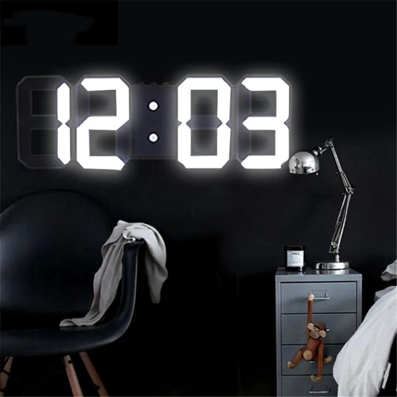 3D LED Digital Wall Clock