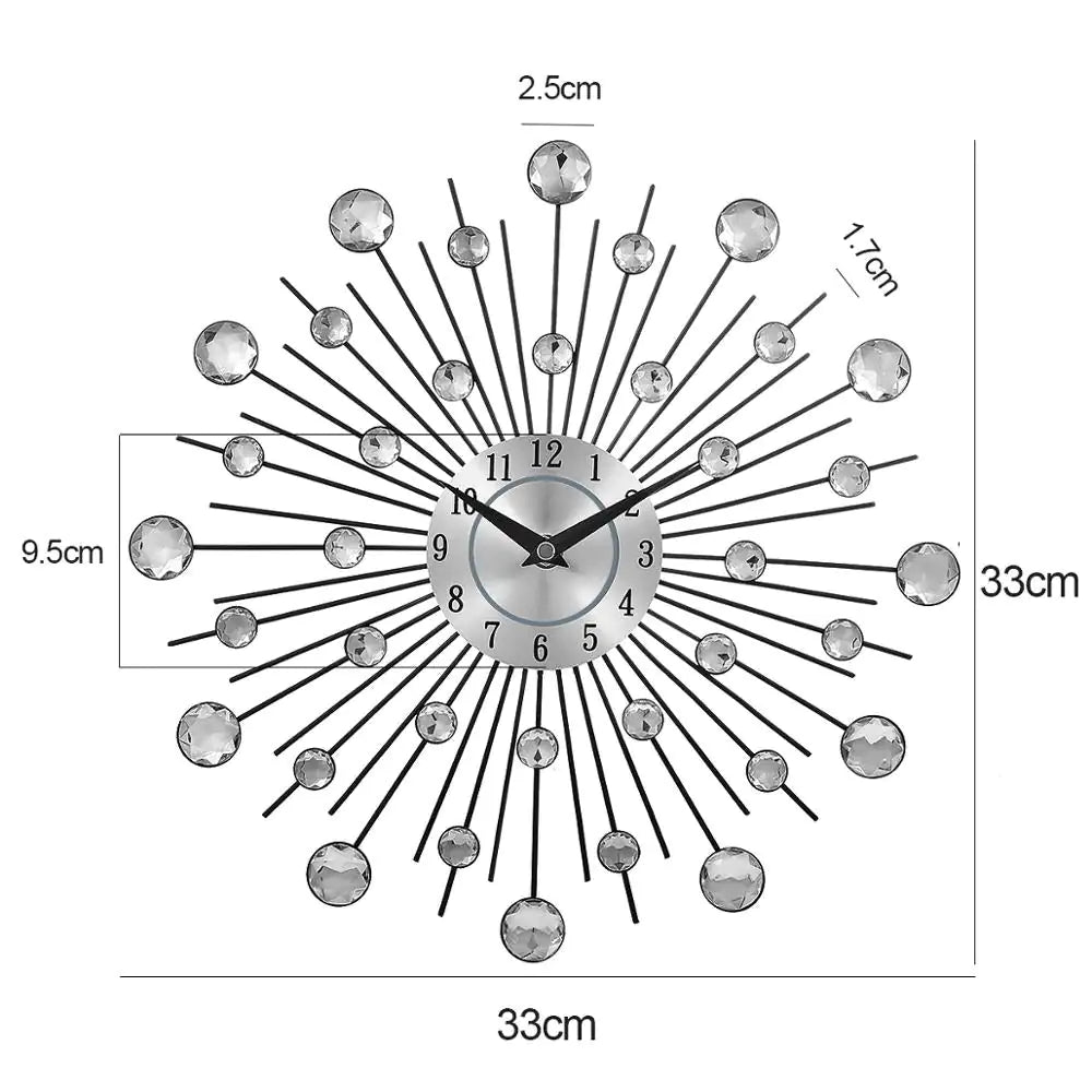 Metallic Sunburst Wall Clock