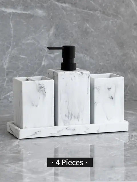 Marble Pattern Bathroom Accessories Set