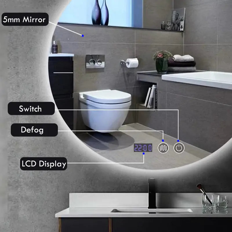 Circular LED Bathroom Mirror