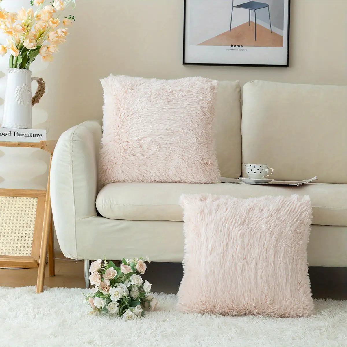 Luxurious Soft Faux Fur Throw Pillow Covers